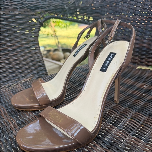 Nine West Chocolate Brown Strappy Heels - Picture 1 of 3